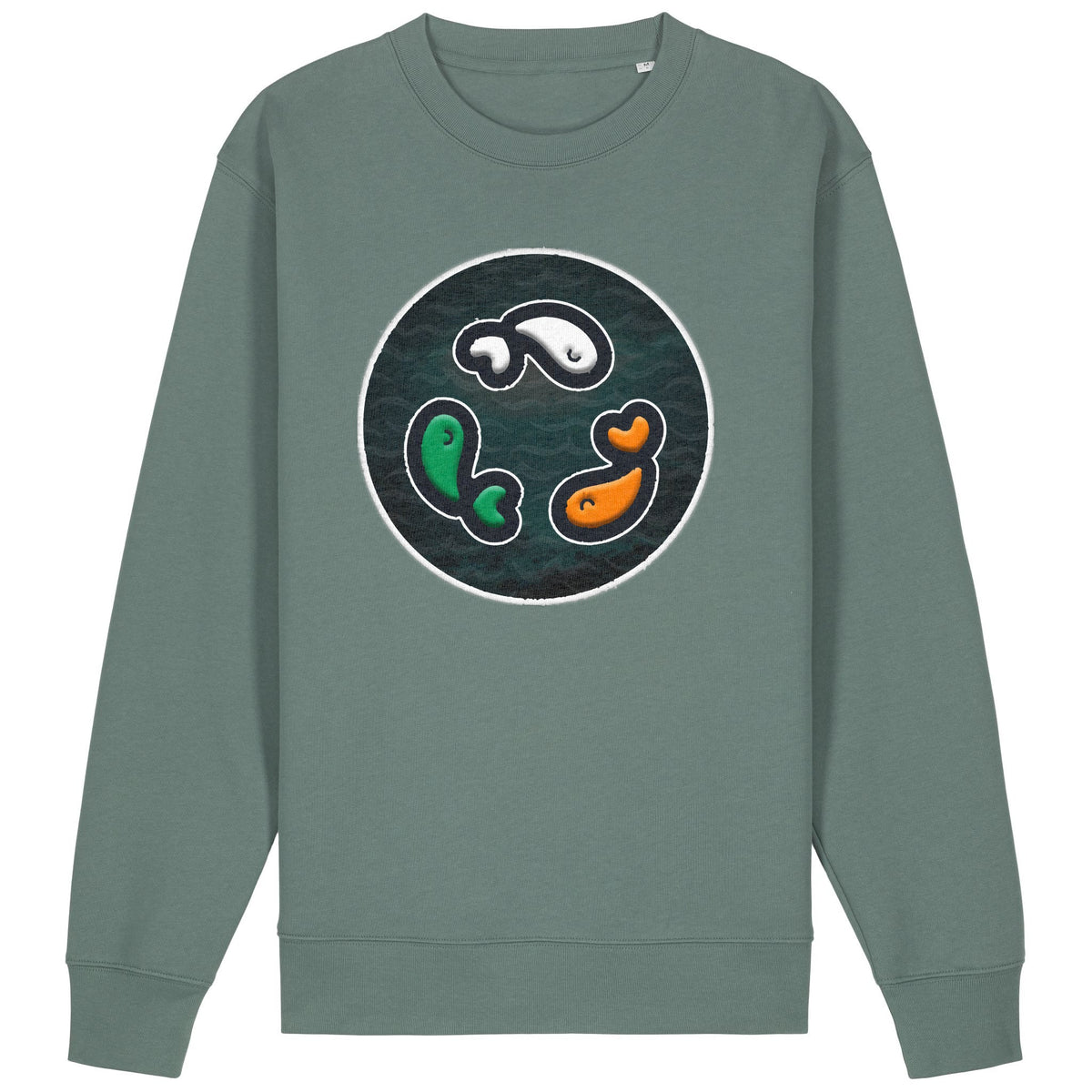 PFT Fish - Circle - Dark | Jumper | Adult | Crewneck | 350gsm Medium Fit | Green Bay