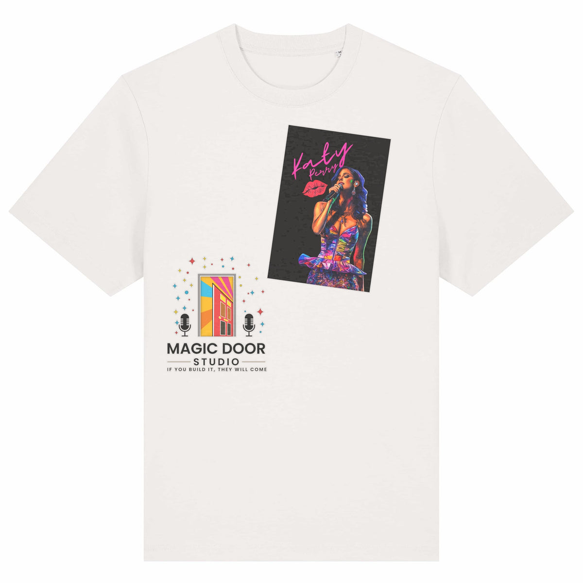 Katy Perry | T-Shirt | Adult | Crewneck Short Sleeve | 215gsm Relaxed Fit | Off White