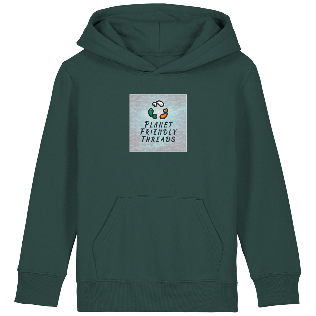 PFT Logo - SSSQUARE - Light Ocean | Hoodie | Kids | Cosy | 300gsm Medium Fit | Glazed Green