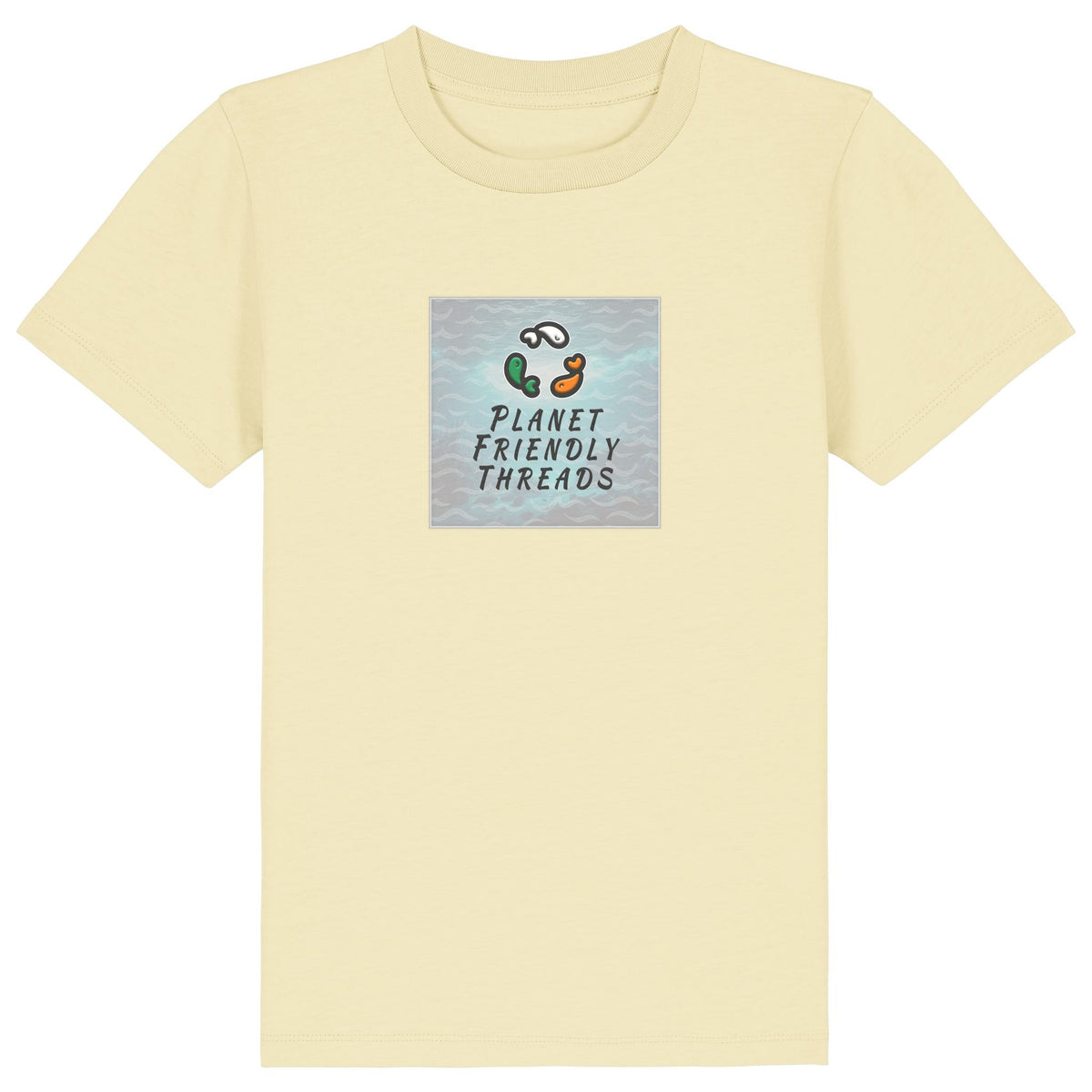 PFT Logo - SSSQUARE - Light Ocean | T-Shirt | Kids | Crewneck Short Sleeve | 155gsm Medium Fit | Butter