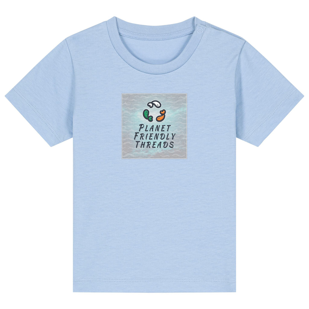 PFT Logo - SSSQUARE - Light Ocean | T-Shirt | Baby | Crewneck Short Sleeve | 155gsm Medium Fit | Blue Soul