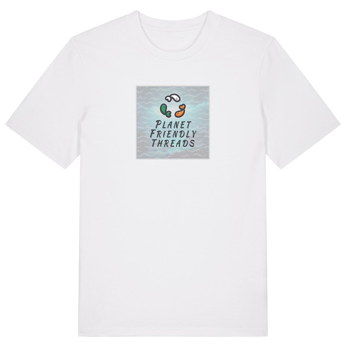 PFT Logo - SSSQUARE - Light Ocean | T-Shirt | Adult | Crewneck Short Sleeve | 180gsm Medium Fit | White