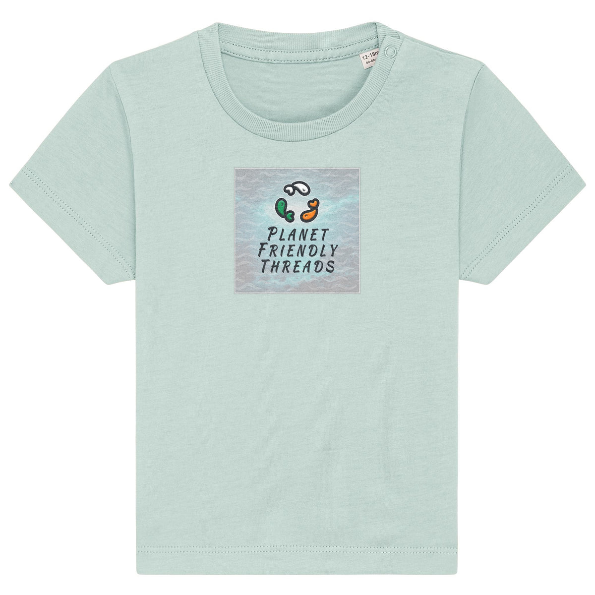 PFT Logo - SSSQUARE - Light Ocean | T-Shirt | Baby | Crewneck Short Sleeve | 155gsm Medium Fit | Caribbean Blue