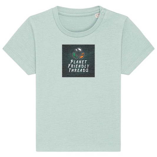 PFT Logo - dark | T-Shirt | Baby | Crewneck Short Sleeve | 155gsm Medium Fit | Caribbean Blue