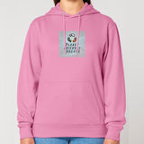 PFT Logo - SSSQUARE - Light Ocean | Hoodie | Adult | Cosy | 350gsm Medium Fit | Bubble Pink