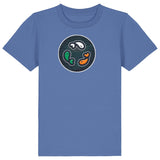 PFT Fish - Circle - Dark | T-Shirt | Kids | Crewneck Short Sleeve | 155gsm Medium Fit | Bright Blue