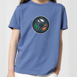 PFT Fish - Circle - Dark | T-Shirt | Kids | Crewneck Short Sleeve | 155gsm Medium Fit | Bright Blue