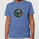 PFT Fish - Circle - Dark | T-Shirt | Kids | Crewneck Short Sleeve | 155gsm Medium Fit | Bright Blue