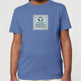 PFT Logo - SSSQUARE - Light Ocean | T-Shirt | Kids | Crewneck Short Sleeve | 155gsm Medium Fit | Bright Blue