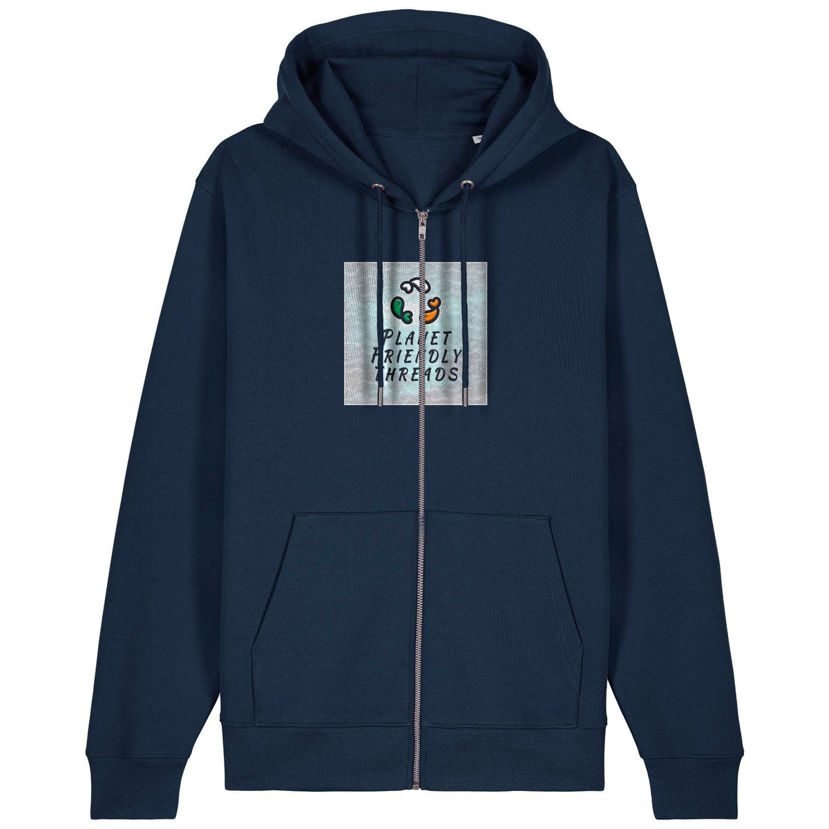 PFT Logo - SSSQUARE - Light Ocean | Hoodie | Adult | Zip | 350gsm Medium Fit | French Navy