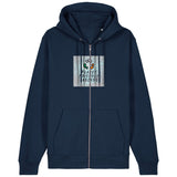 PFT Logo - SSSQUARE - Light Ocean | Hoodie | Adult | Zip | 350gsm Medium Fit | French Navy