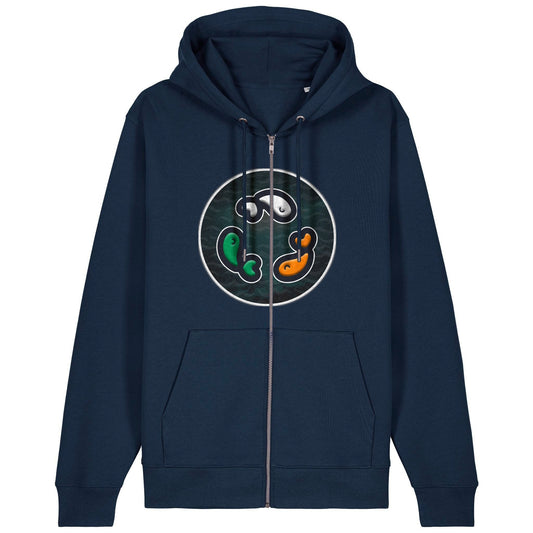PFT Fish - Circle - Dark | Hoodie | Adult | Zip | 350gsm Medium Fit | French Navy
