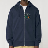 PFT Fish - Circle - Dark | Hoodie | Adult | Zip | 350gsm Medium Fit | French Navy