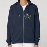 PFT Fish - Circle - Dark | Hoodie | Adult | Zip | 350gsm Medium Fit | French Navy