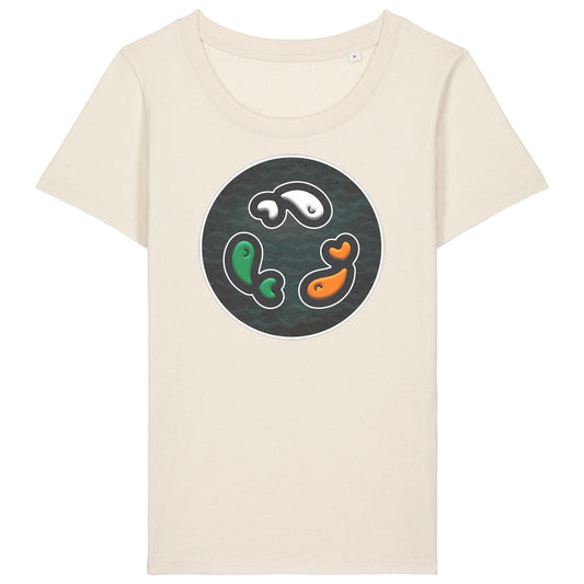 PFT Fish - Circle - Dark | T-Shirt | Adult | Ladies Short Sleeve | 155gsm Fitted | Natural Raw