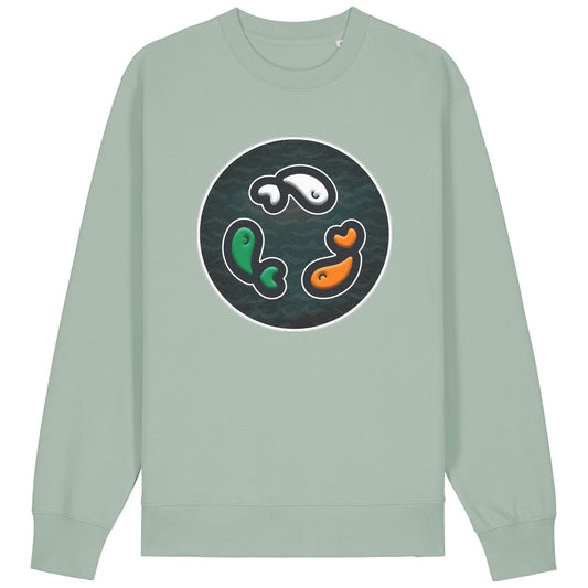 PFT Fish - Circle - Dark | Jumper | Adult | Crewneck | 350gsm Medium Fit | Aloe
