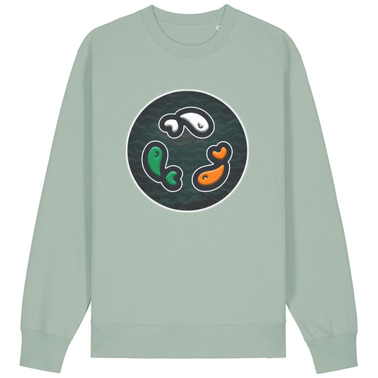 PFT Fish - Circle - Dark | Jumper | Adult | Crewneck | 350gsm Medium Fit | Aloe