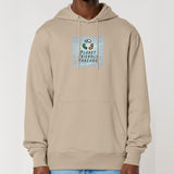 PFT Logo - SSSQUARE - Light Ocean | Hoodie | Adult | Cosy | 350gsm Medium Fit | Desert Dust