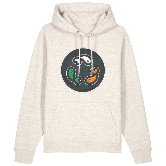 PFT Fish - Circle - Dark | Hoodie | Adult | Cosy | 350gsm Medium Fit | Eco-Heather