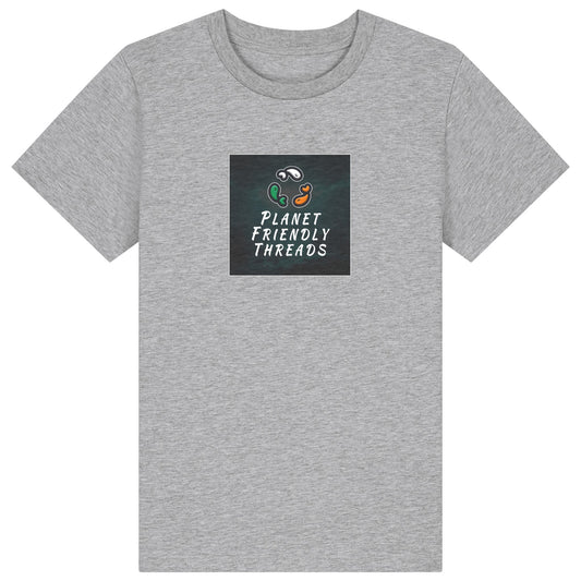 PFT Logo - dark | T-Shirt | Kids | Crewneck Short Sleeve | 155gsm Medium Fit | Heather Grey