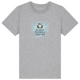 PFT Logo - SSSQUARE - Light Ocean | T-Shirt | Kids | Crewneck Short Sleeve | 155gsm Medium Fit | Heather Grey
