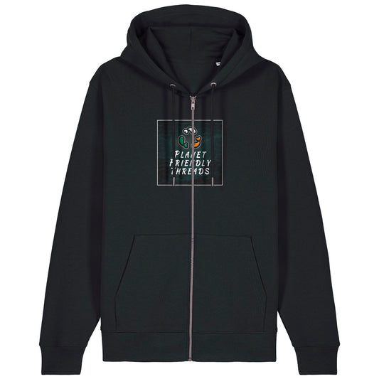 PFT Logo - dark | Hoodie | Adult | Zip | 350gsm Medium Fit | Black