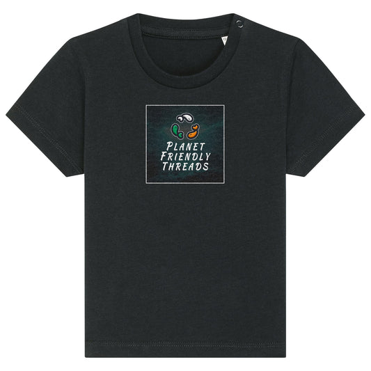 PFT Logo - dark | T-Shirt | Baby | Crewneck Short Sleeve | 155gsm Medium Fit | Black