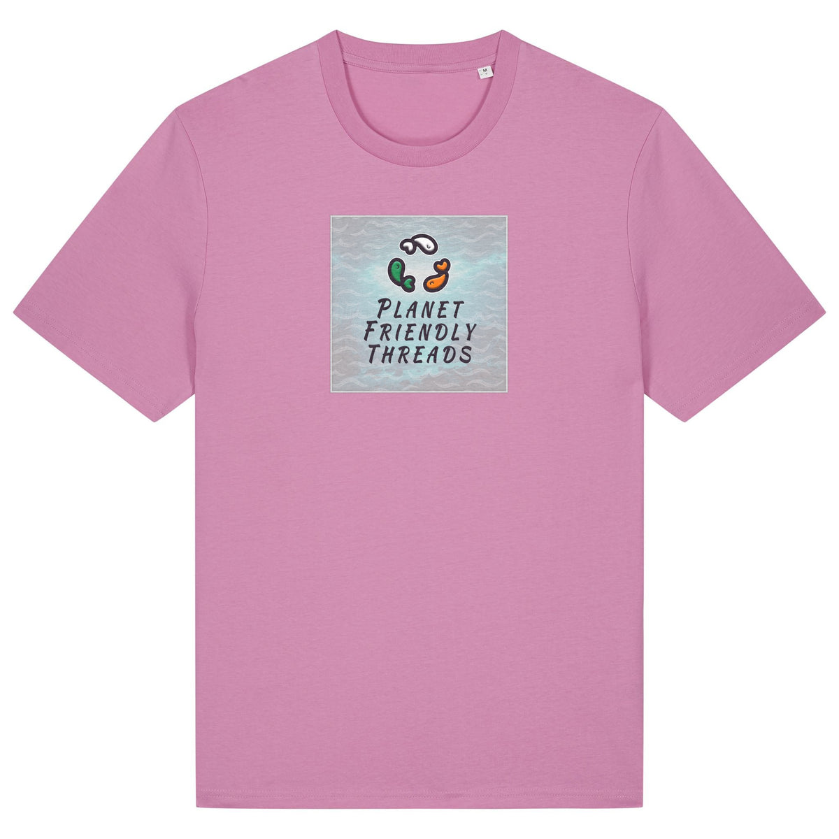 PFT Logo - SSSQUARE - Light Ocean | T-Shirt | Adult | Crewneck Short Sleeve | 180gsm Medium Fit | Bubble Pink