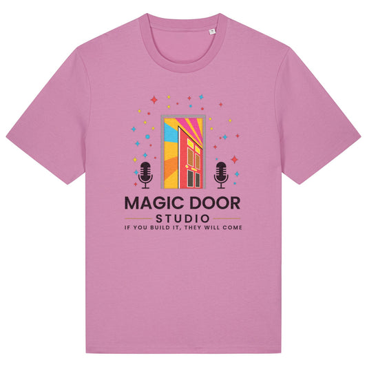 Magic Door Logo | T-Shirt | Adult | Crewneck Short Sleeve | 180gsm Medium Fit | Bubble Pink