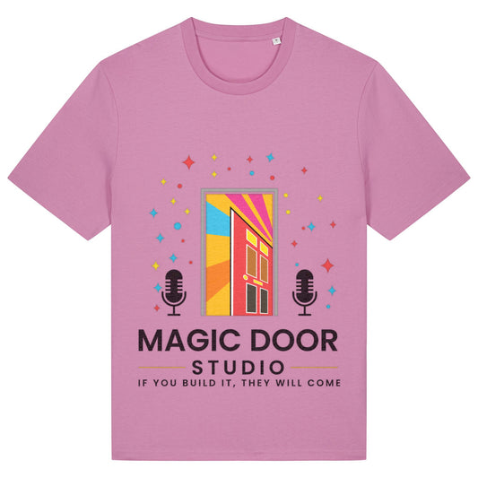 Magic Door Logo | T-Shirt | Adult | Crewneck Short Sleeve | 180gsm Medium Fit | Bubble Pink