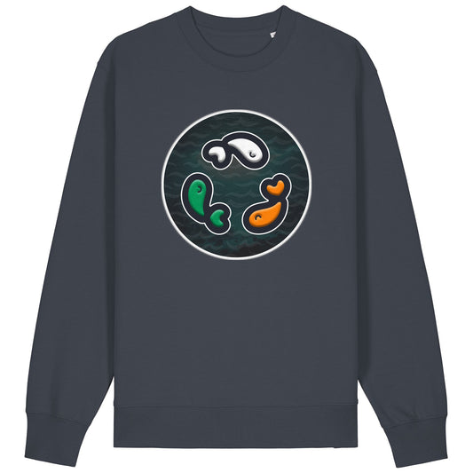 PFT Fish - Circle - Dark | Jumper | Adult | Crewneck | 350gsm Medium Fit | India Ink Grey