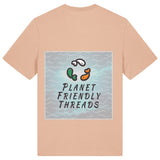 Planet Friendly Logo - Square - Ocean Light | T-Shirt | Adult | Crewneck Short Sleeve | 180gsm Medium Fit | Fraiche Peche