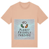 Planet Friendly Logo - Square - Ocean Light | T-Shirt | Adult | Crewneck Short Sleeve | 180gsm Medium Fit | Fraiche Peche
