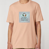Planet Friendly Logo - Square - Ocean Light | T-Shirt | Adult | Crewneck Short Sleeve | 180gsm Medium Fit | Fraiche Peche