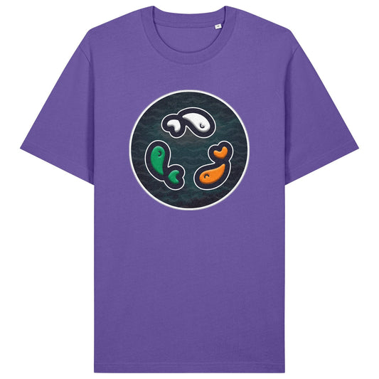PFT Fish - Circle - Dark | T-Shirt | Adult | Crewneck Short Sleeve | 215gsm Relaxed Fit | Purple Love