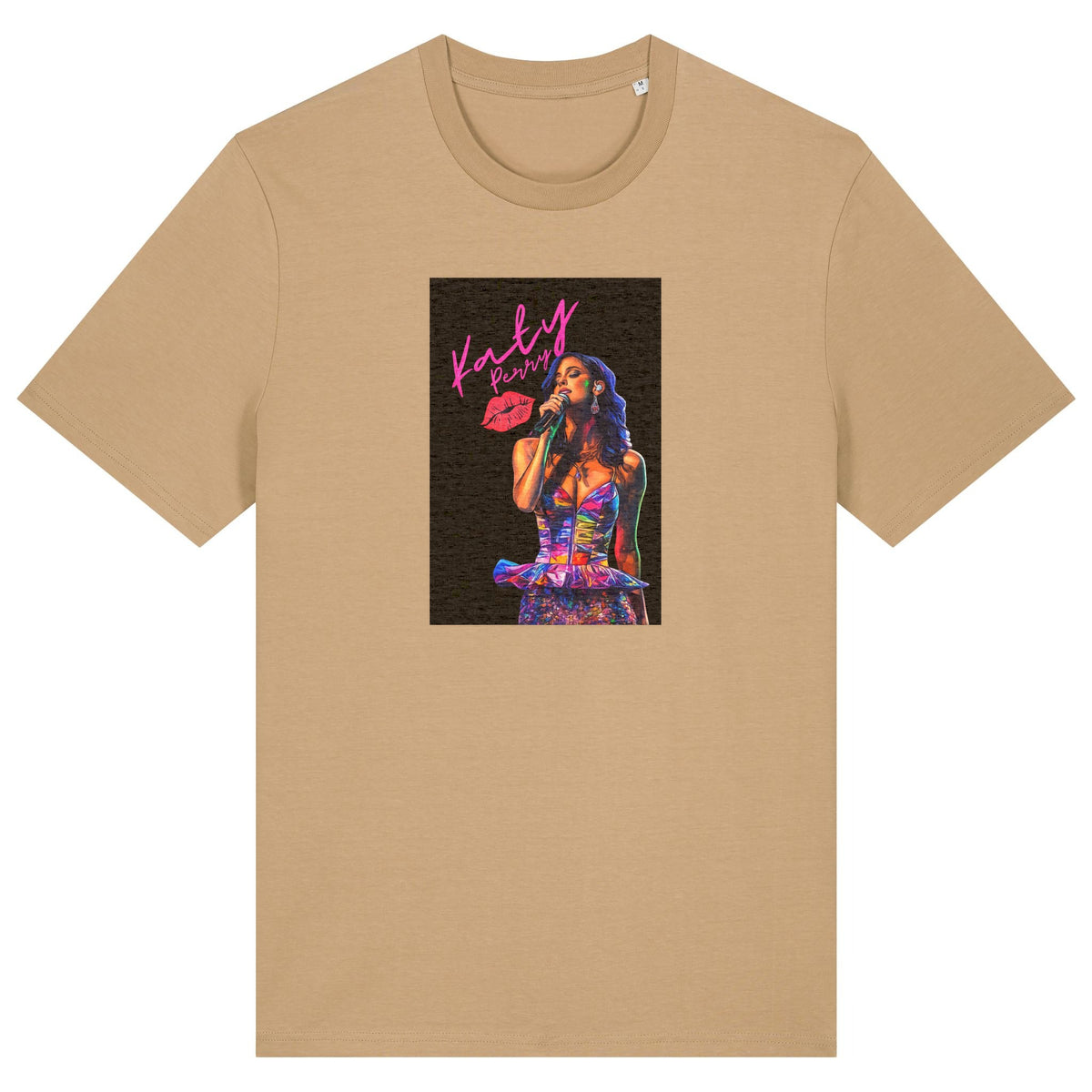Katy Perry | T-Shirt | Adult | Crewneck Short Sleeve | 180gsm Medium Fit | Latte