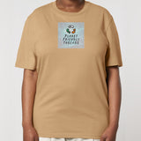 PFT Logo - SSSQUARE - Light Ocean | T-Shirt | Adult | Crewneck Short Sleeve | 180gsm Medium Fit | Latte