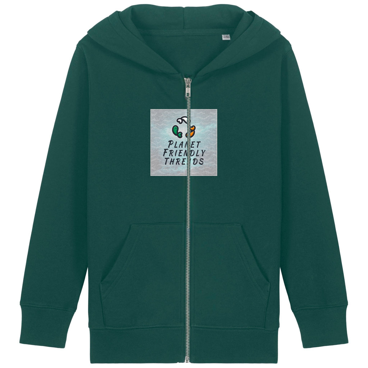 PFT Logo - SSSQUARE - Light Ocean | Hoodie | Kids | Zip | 300gsm Medium Fit | Glazed Green
