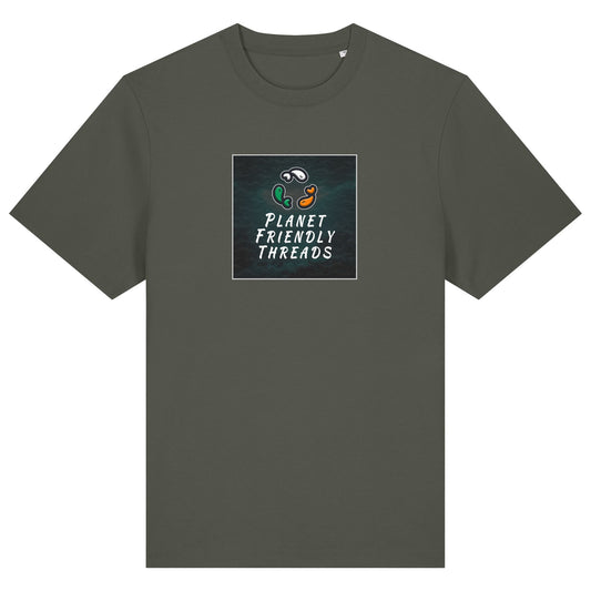 PFT Logo - dark | T-Shirt | Adult | Crewneck Short Sleeve | 215gsm Relaxed Fit | Khaki