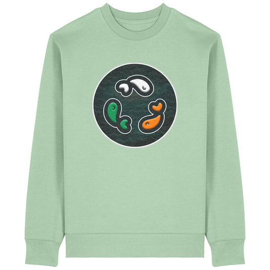 PFT Fish - Circle - Dark | Jumper | Adult | Crewneck | 350gsm Medium Fit | Misty Jade