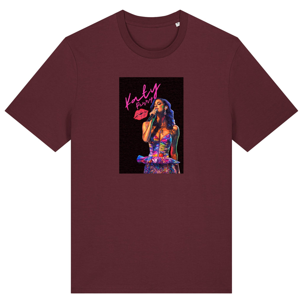 Katy Perry | T-Shirt | Adult | Crewneck Short Sleeve | 180gsm Medium Fit | Burgundy