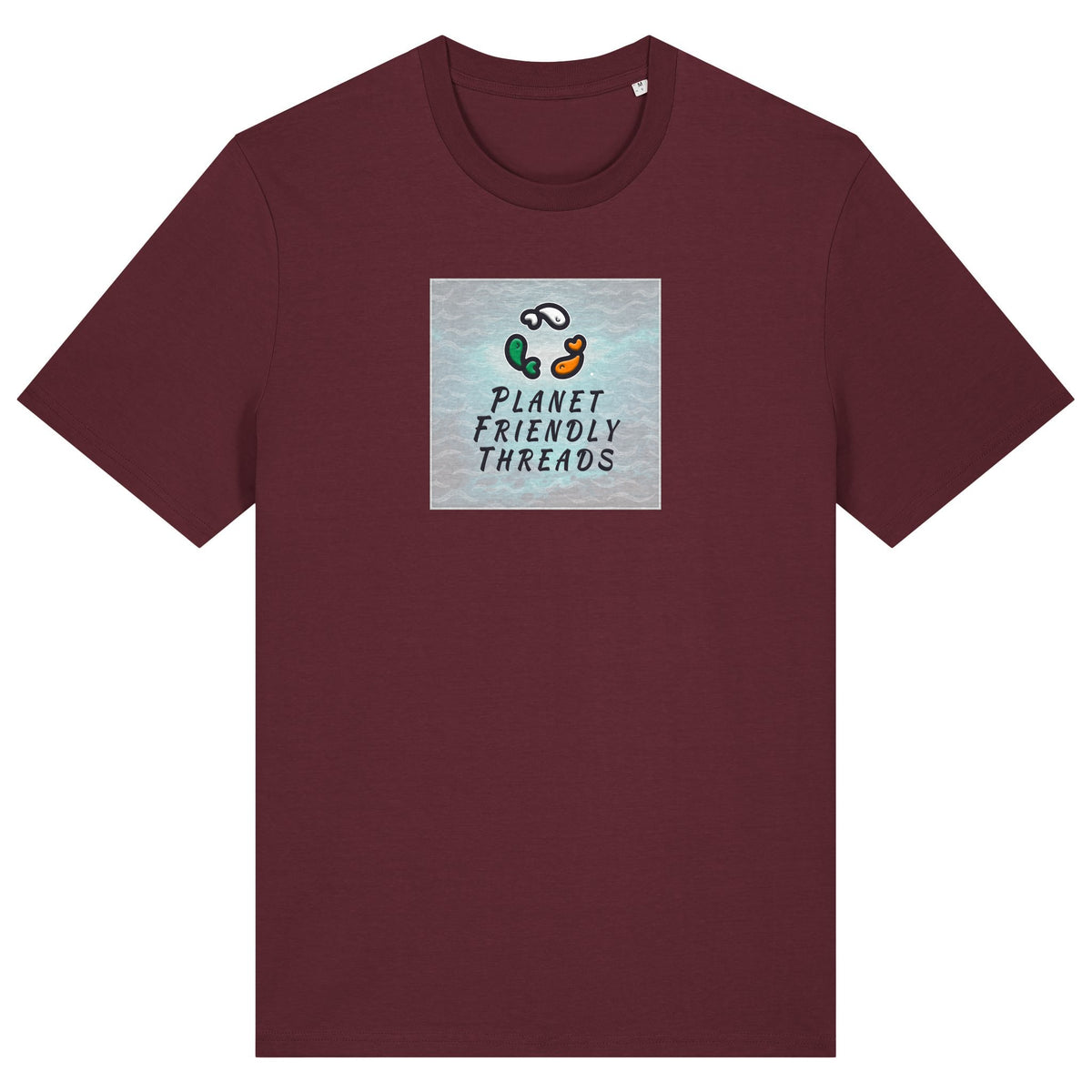 PFT Logo - SSSQUARE - Light Ocean | T-Shirt | Adult | Crewneck Short Sleeve | 180gsm Medium Fit | Burgundy