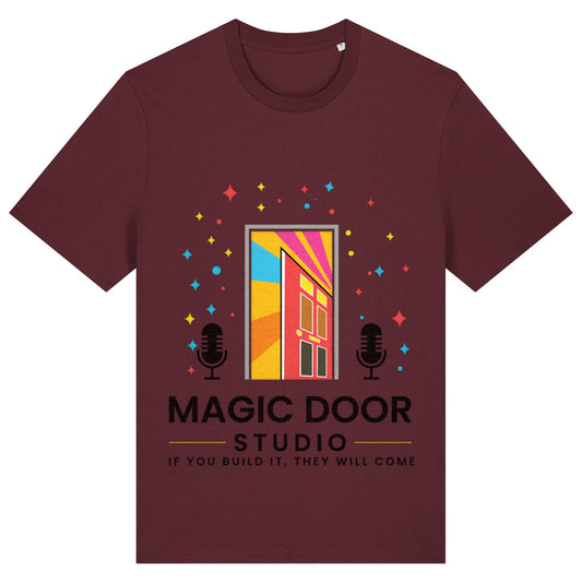 Magic Door Logo | T-Shirt | Adult | Crewneck Short Sleeve | 180gsm Medium Fit | Burgundy