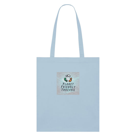 Planet Friendly Logo - Square - Ocean Light | Other | Adult | Tote Bag | 160gsm | Sky blue