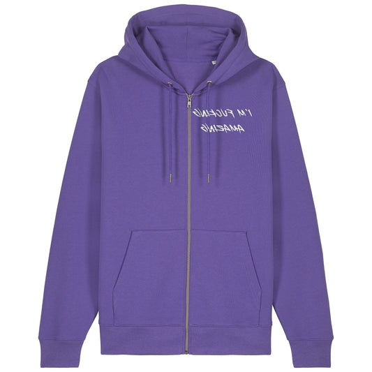 I'M FUCKING AMAZING | Hoodie | Adult | Zip | 350gsm Medium Fit | Purple Love