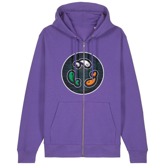 PFT Fish - Circle - Dark | Hoodie | Adult | Zip | 350gsm Medium Fit | Purple Love