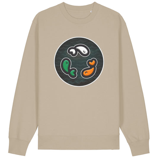 PFT Fish - Circle - Dark | Jumper | Adult | Crewneck | 350gsm Medium Fit | Desert Dust