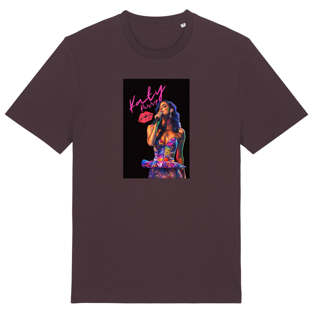 Katy Perry | T-Shirt | Adult | Crewneck Short Sleeve | 180gsm Medium Fit | Red Brown