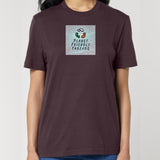 PFT Logo - SSSQUARE - Light Ocean | T-Shirt | Adult | Crewneck Short Sleeve | 180gsm Medium Fit | Red Brown
