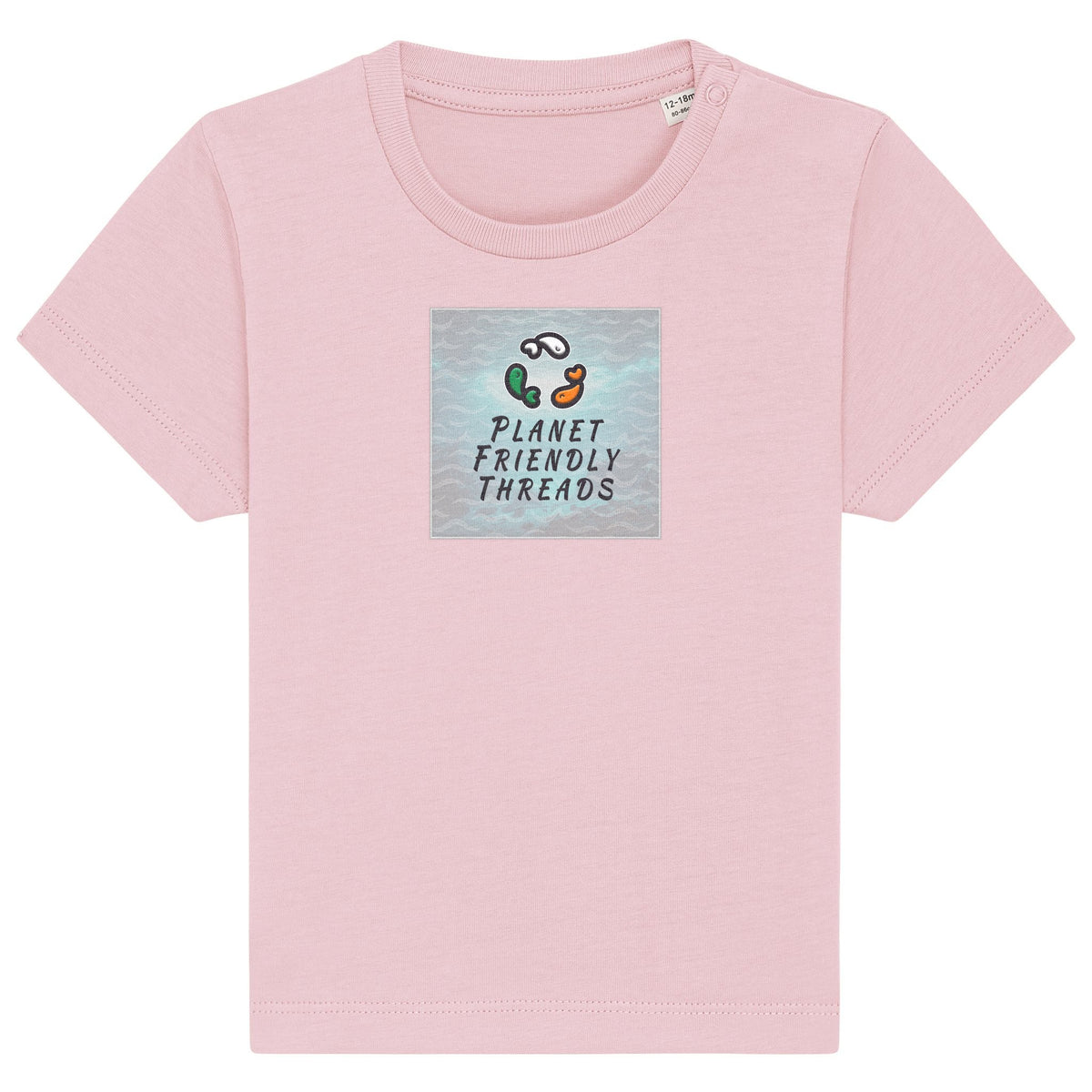 PFT Logo - SSSQUARE - Light Ocean | T-Shirt | Baby | Crewneck Short Sleeve | 155gsm Medium Fit | Cotton Pink